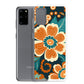 Samsung Case - Orange and Turquoise Blossom