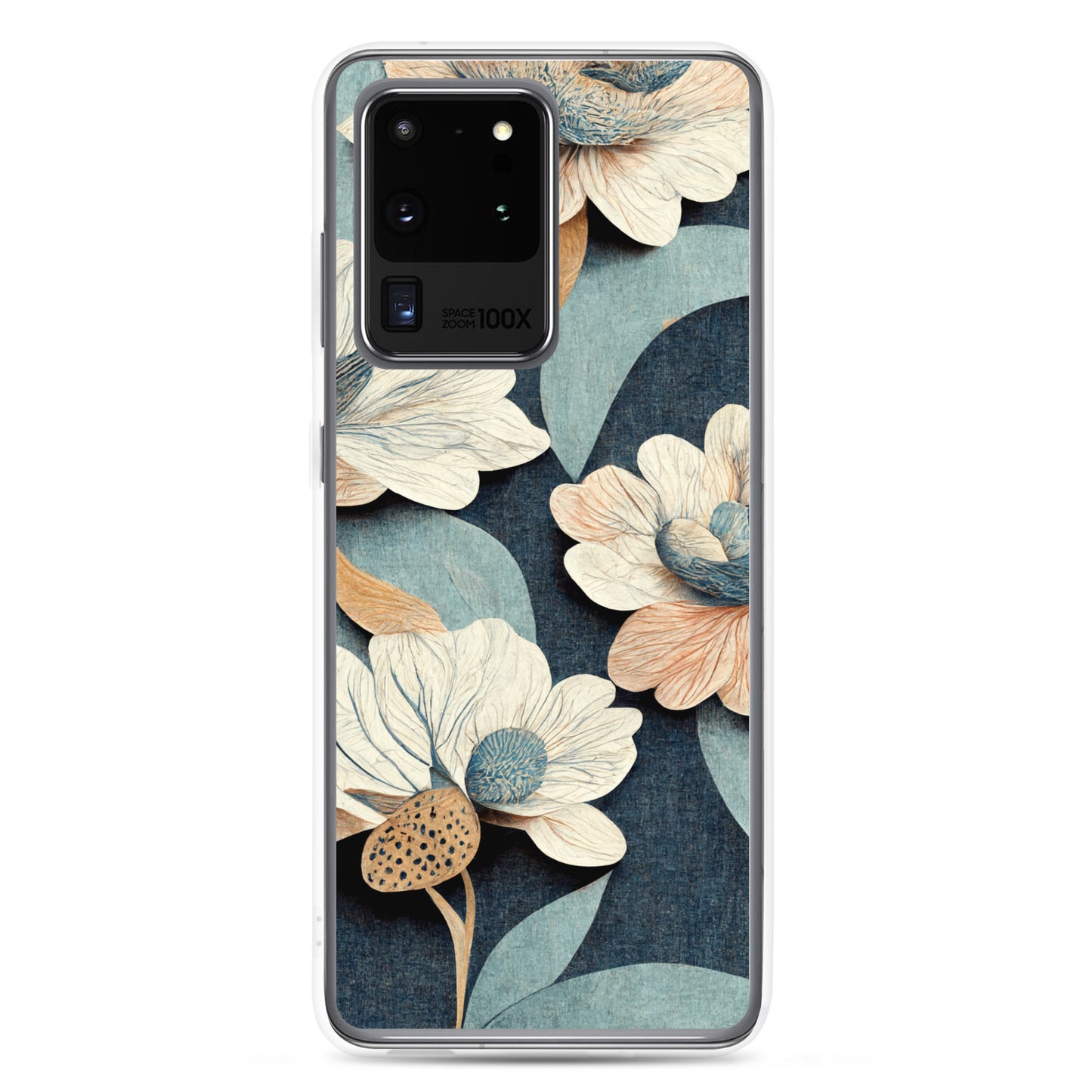 Samsung Case - Floral on Muted Blues