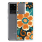 Samsung Case - Orange and Turquoise Blossom