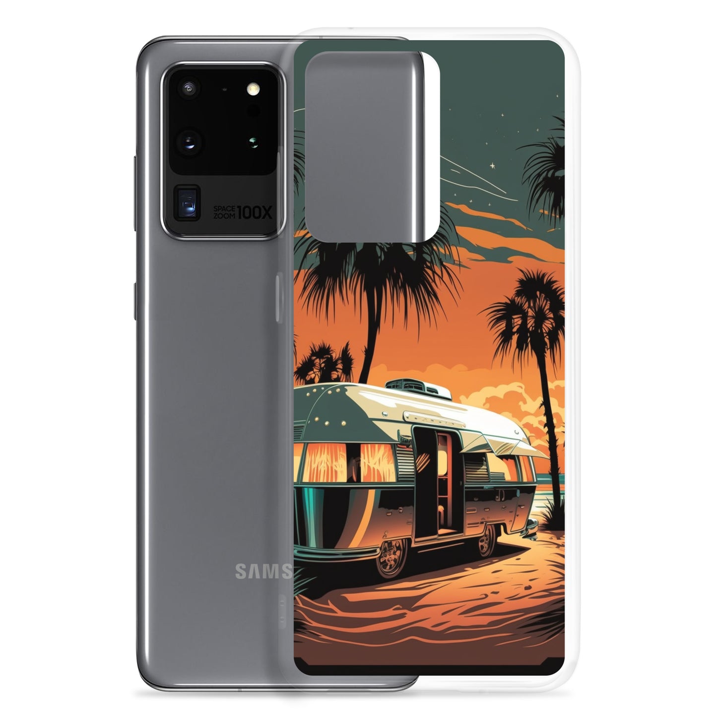 Samsung Case - Silver Beach Camper