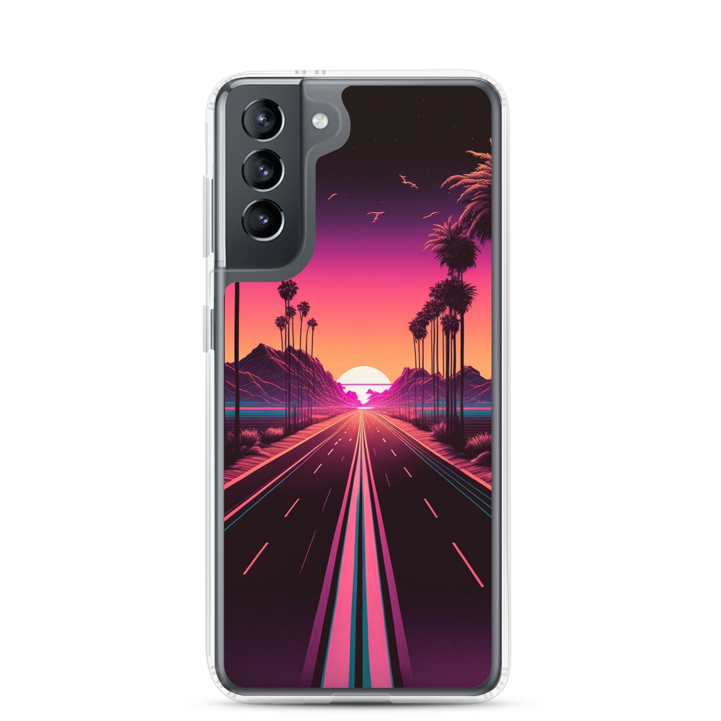 Samsung Case - Synthwave Mountain Sunset Highway