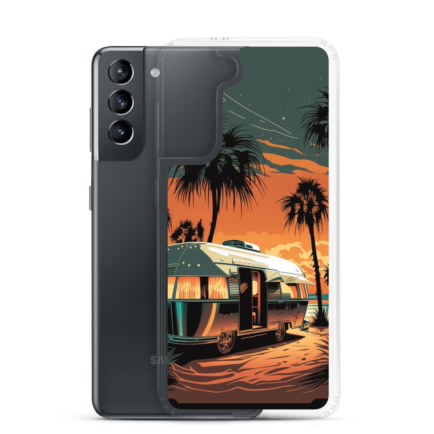 Samsung Case - Silver Beach Camper