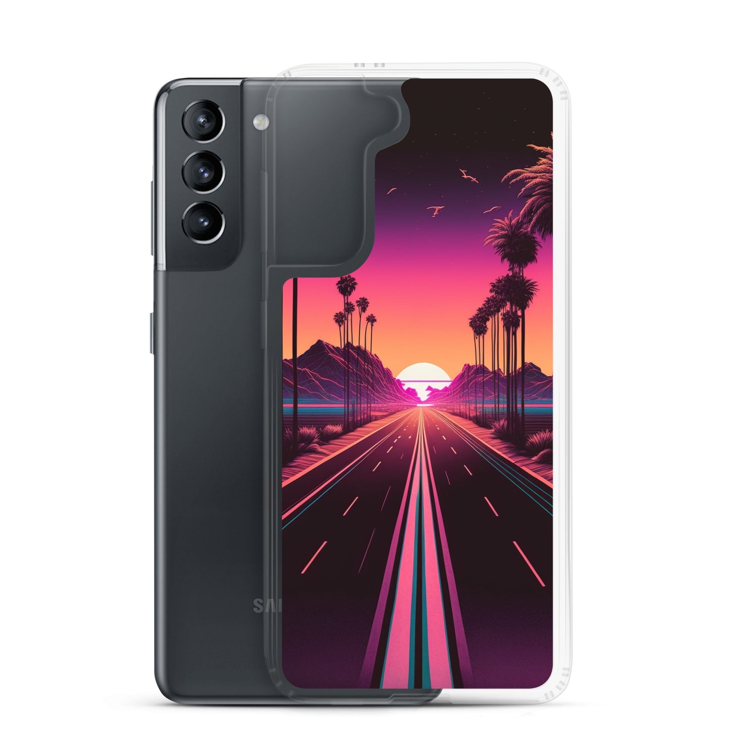 Samsung Case - Synthwave Mountain Sunset Highway