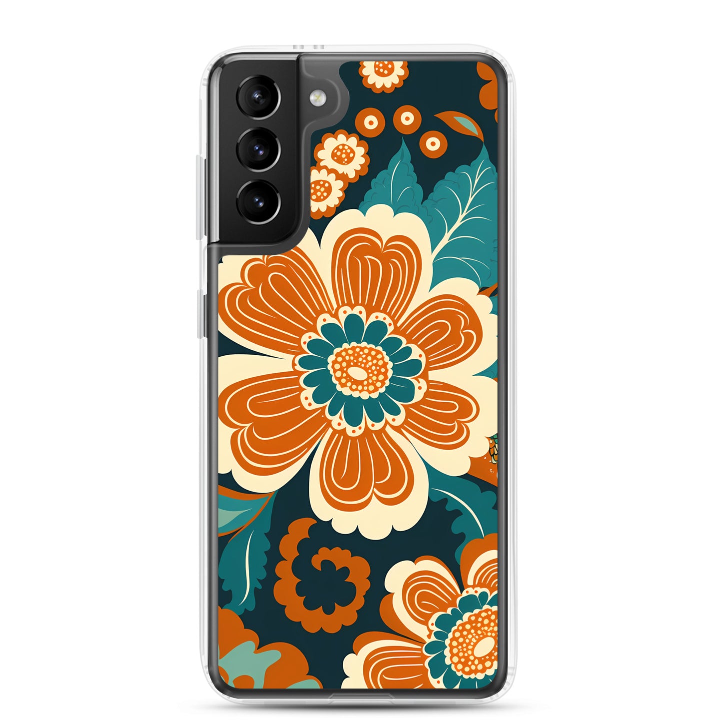 Samsung Case - Orange and Turquoise Blossom
