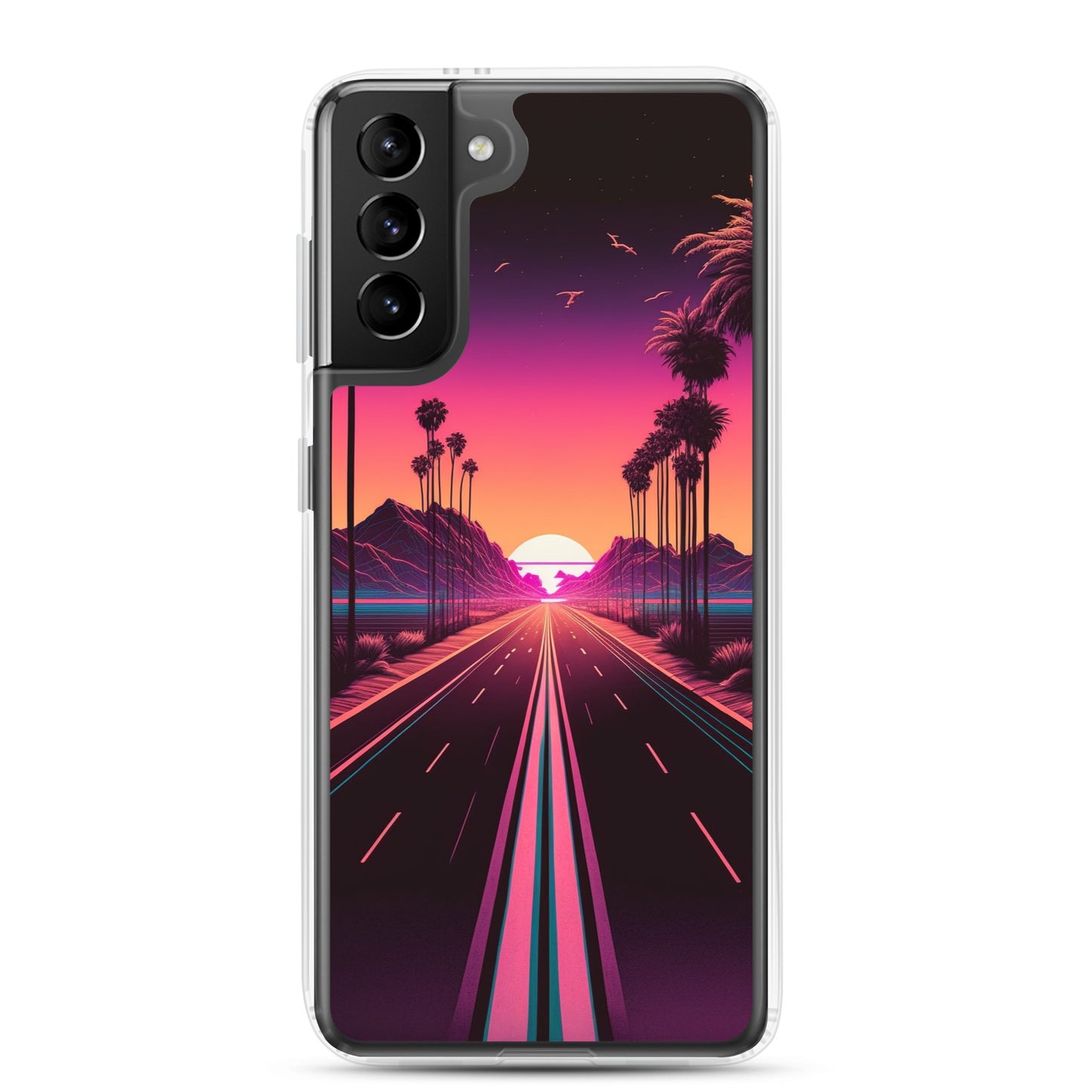 Samsung Case - Synthwave Mountain Sunset Highway