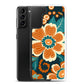 Samsung Case - Orange and Turquoise Blossom