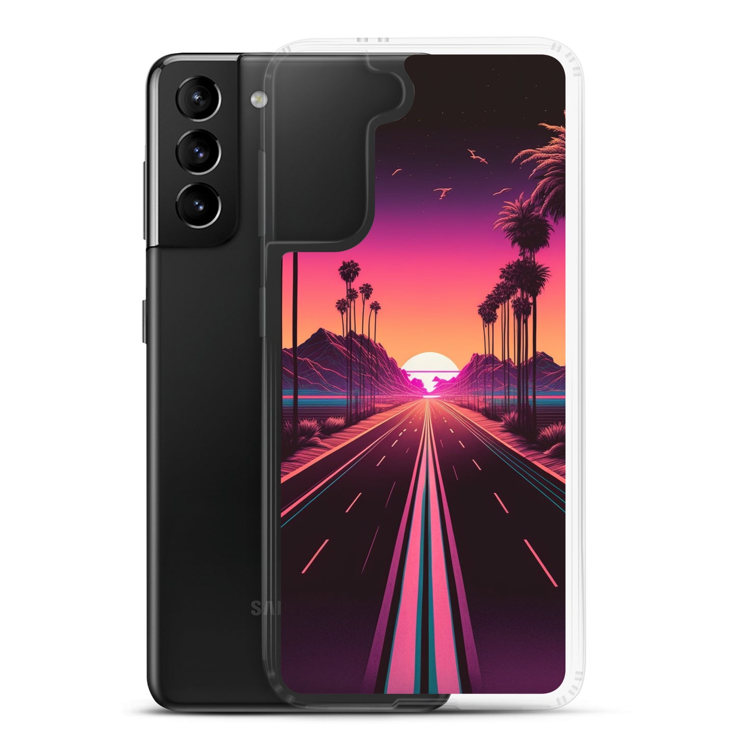 Samsung Case - Synthwave Mountain Sunset Highway