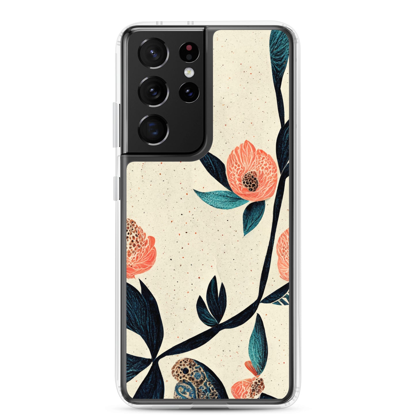 Samsung Case - Paisley Flowers on Speckled Ivory