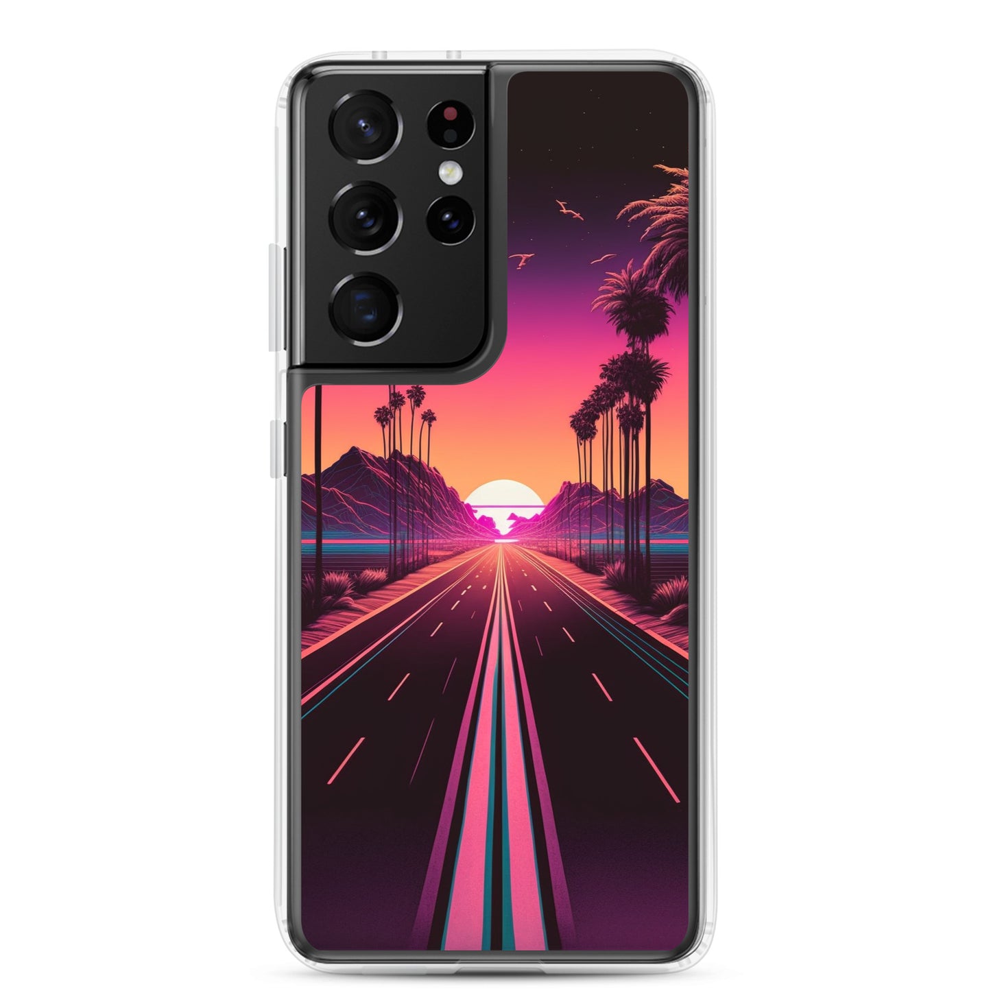 Samsung Case - Synthwave Mountain Sunset Highway