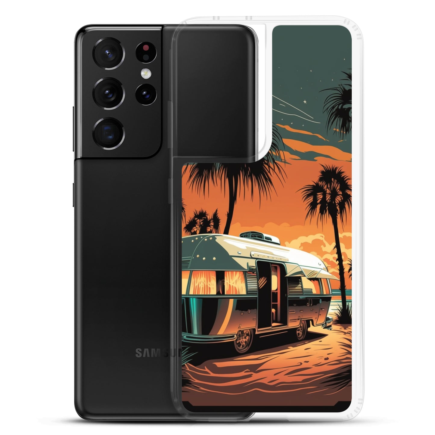 Samsung Case - Silver Beach Camper