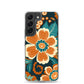 Samsung Case - Orange and Turquoise Blossom