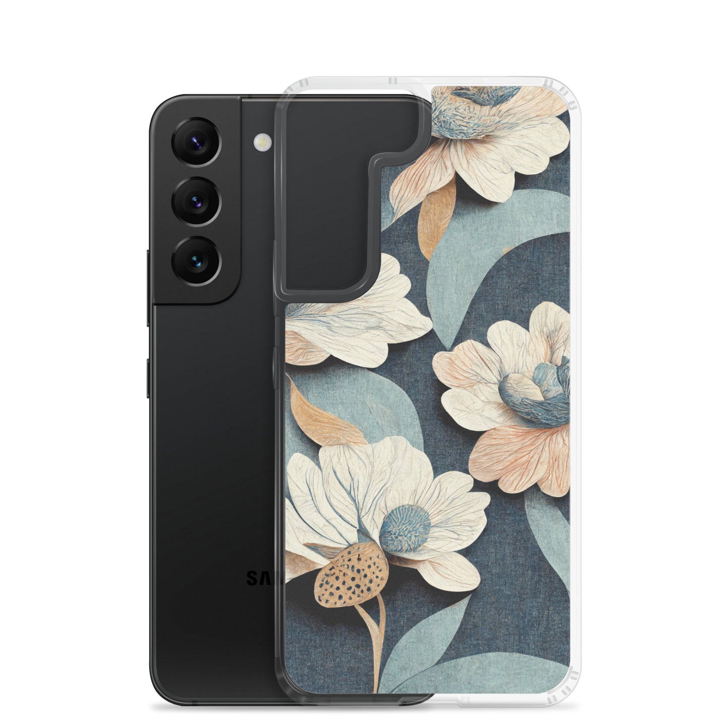 Samsung Case - Floral on Muted Blues