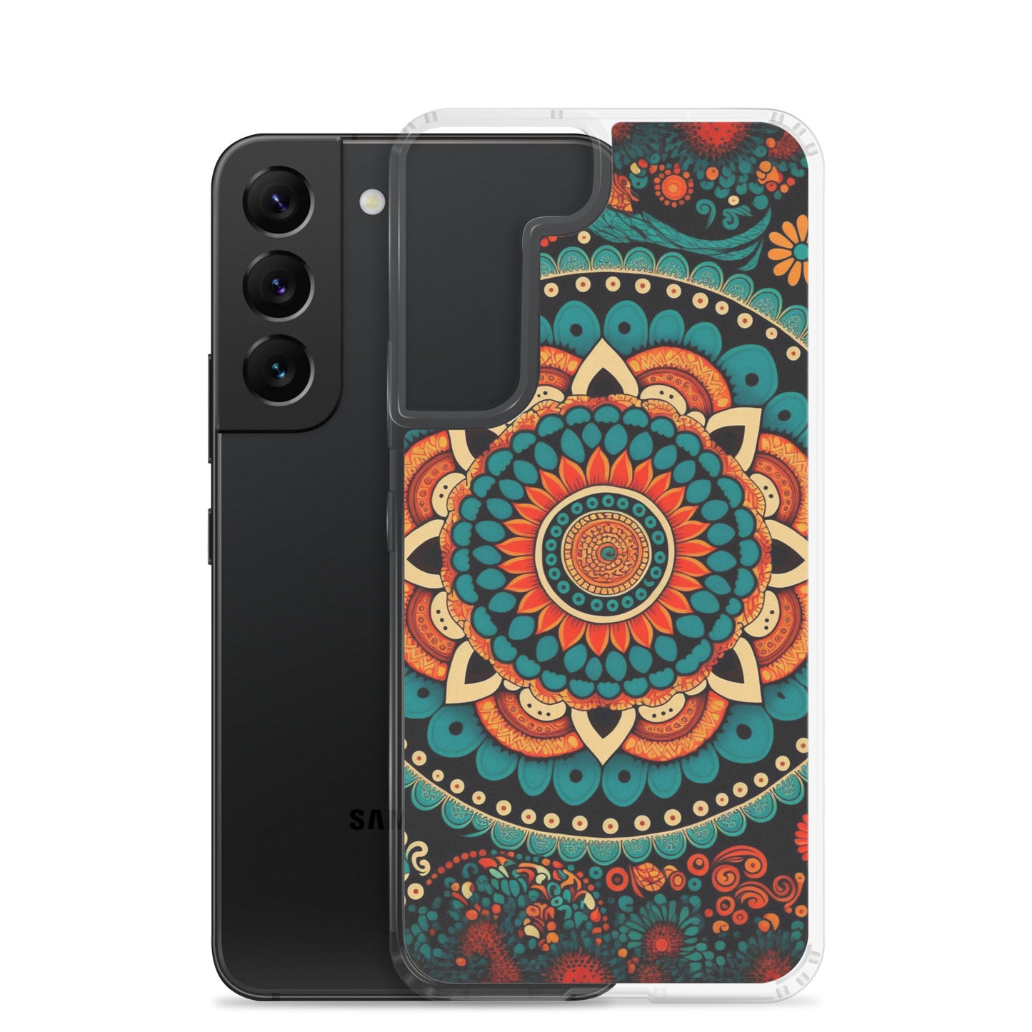 Samsung Case - Orange and Turquoise Mandala