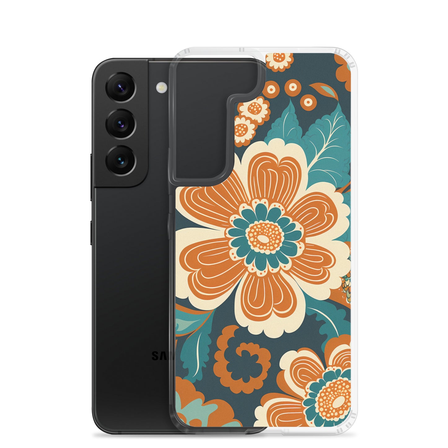 Samsung Case - Orange and Turquoise Blossom