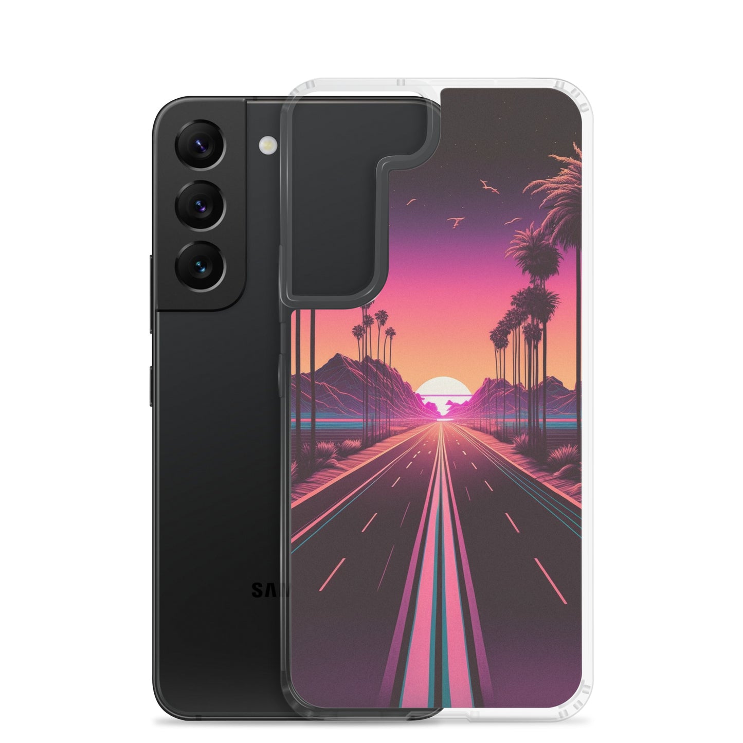 Samsung Case - Synthwave Mountain Sunset Highway