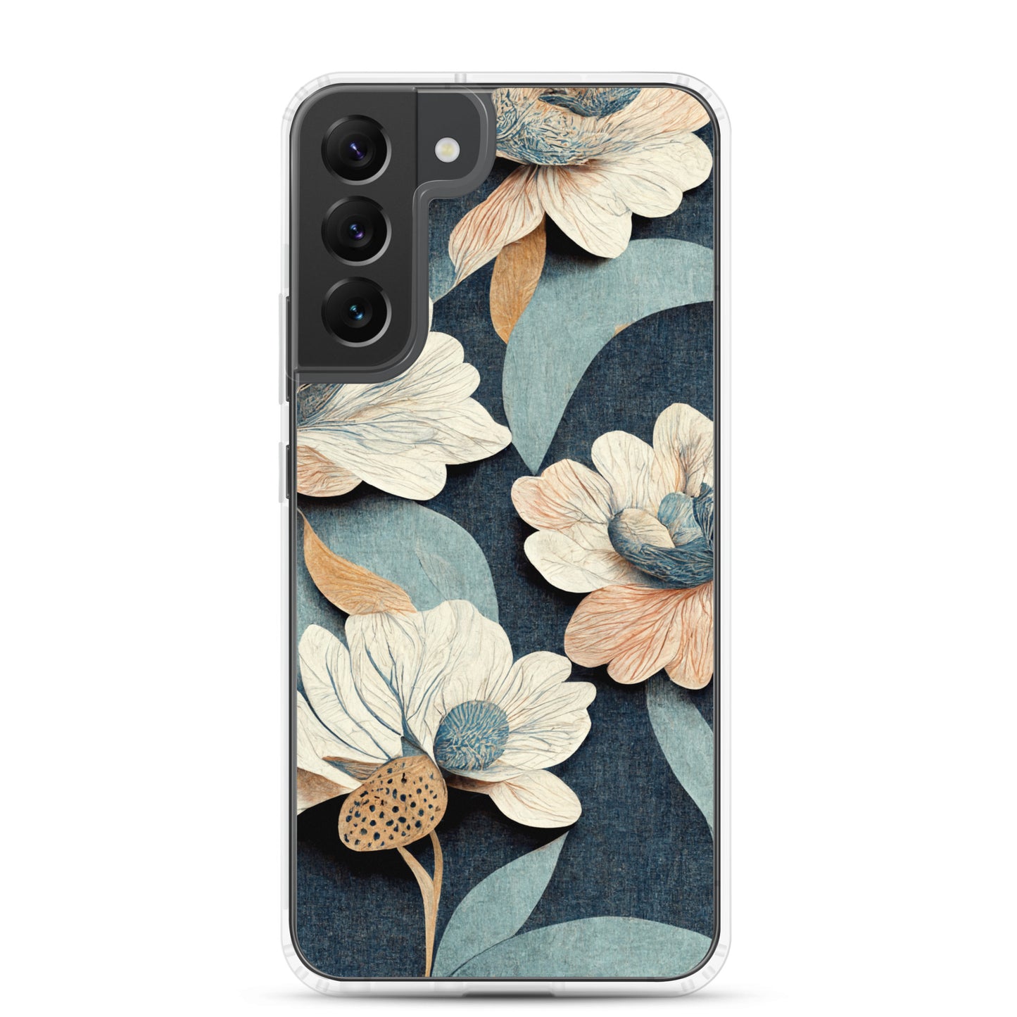 Samsung Case - Floral on Muted Blues