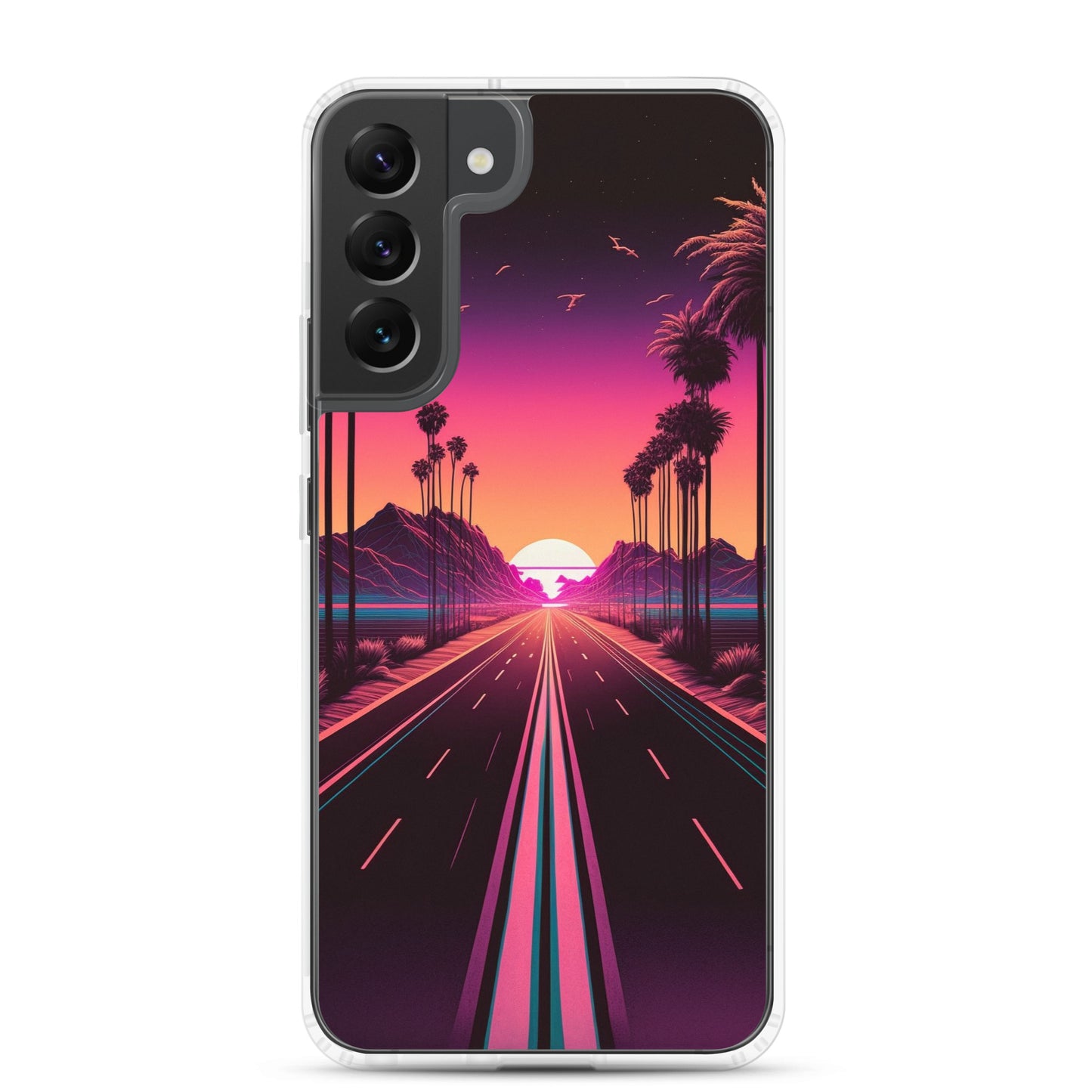 Samsung Case - Synthwave Mountain Sunset Highway