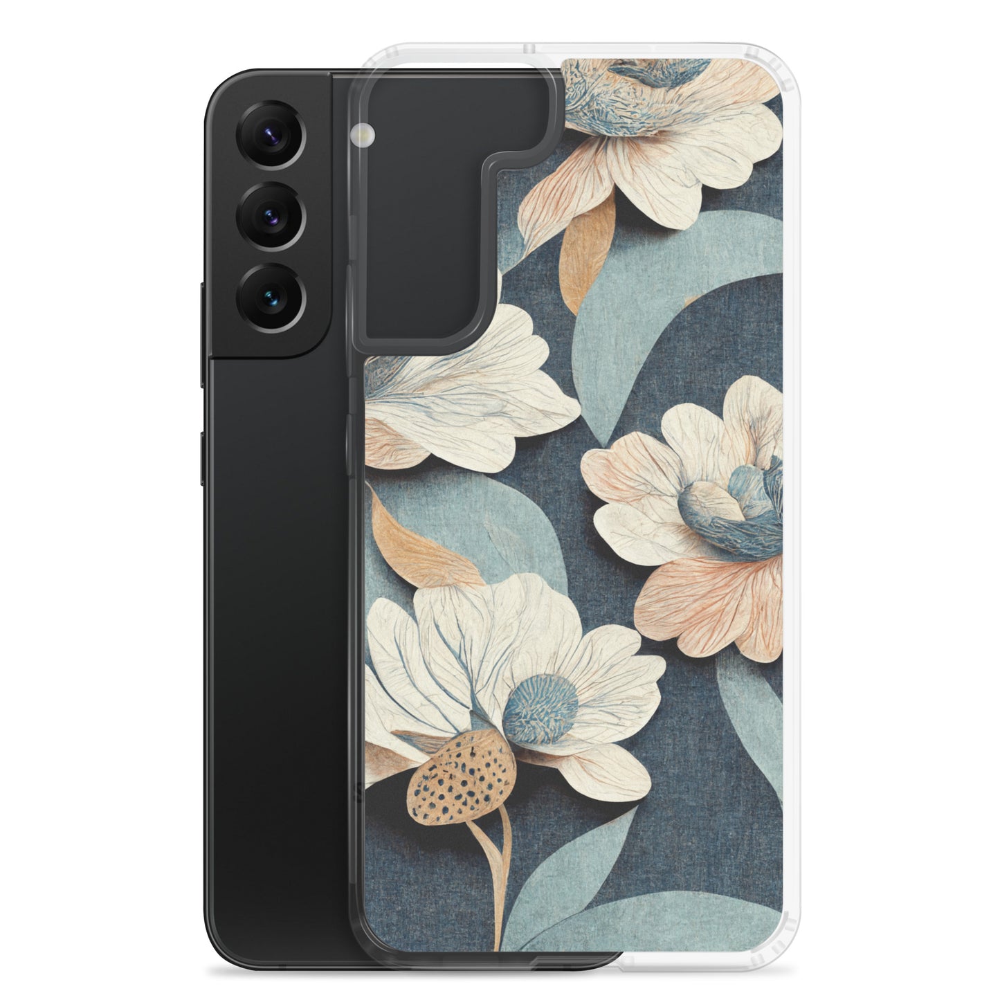 Samsung Case - Floral on Muted Blues