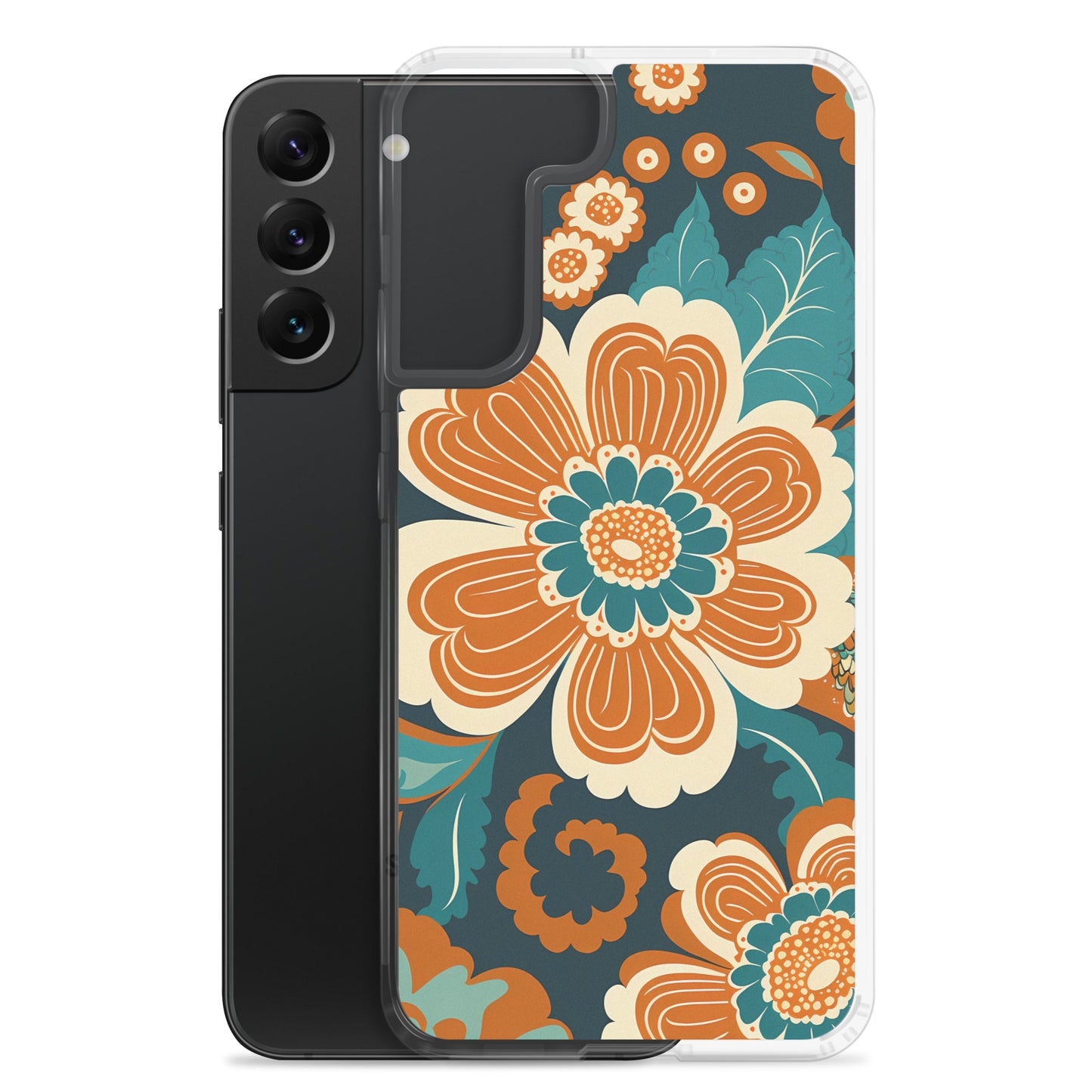 Samsung Case - Orange and Turquoise Blossom