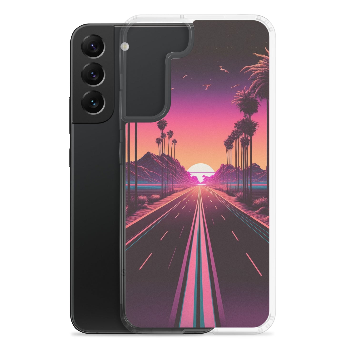 Samsung Case - Synthwave Mountain Sunset Highway