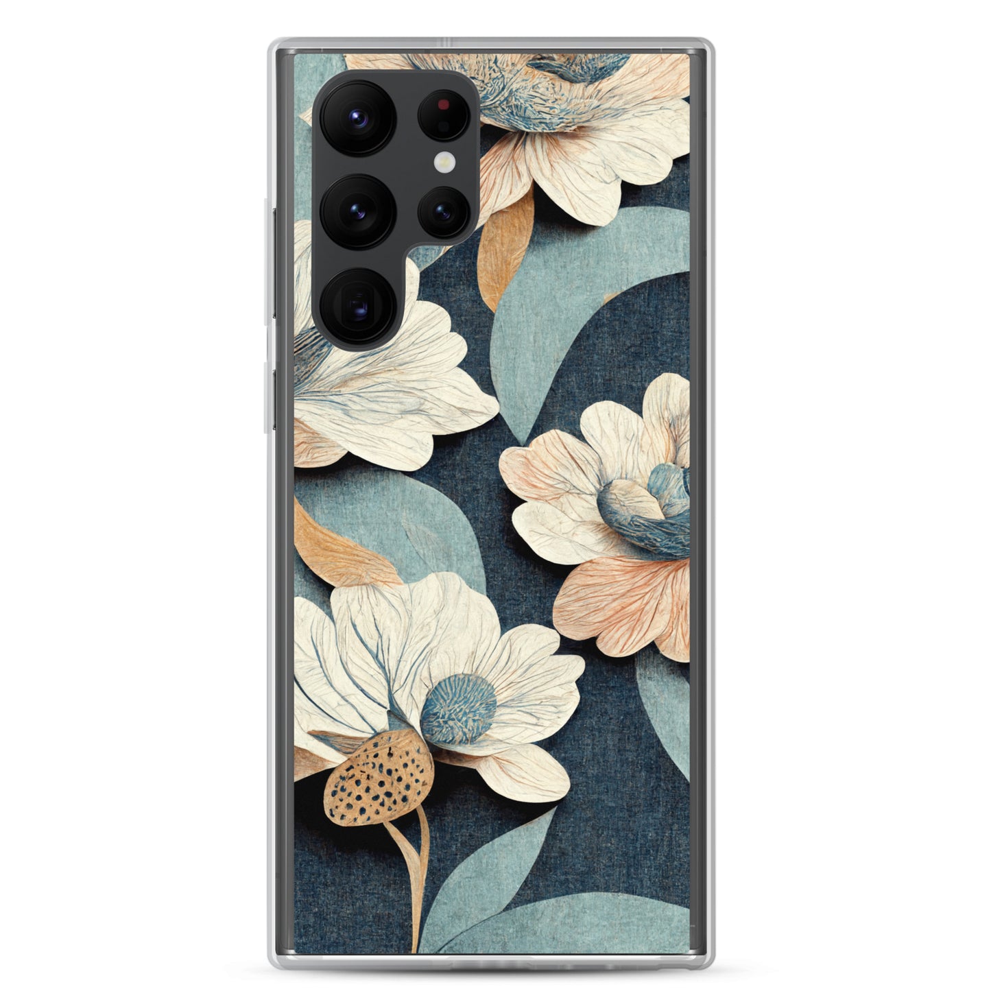 Samsung Case - Floral on Muted Blues