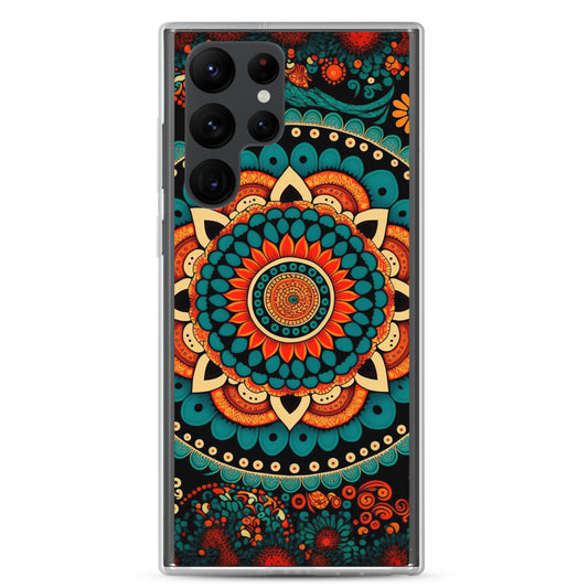 Samsung Case - Orange and Turquoise Mandala