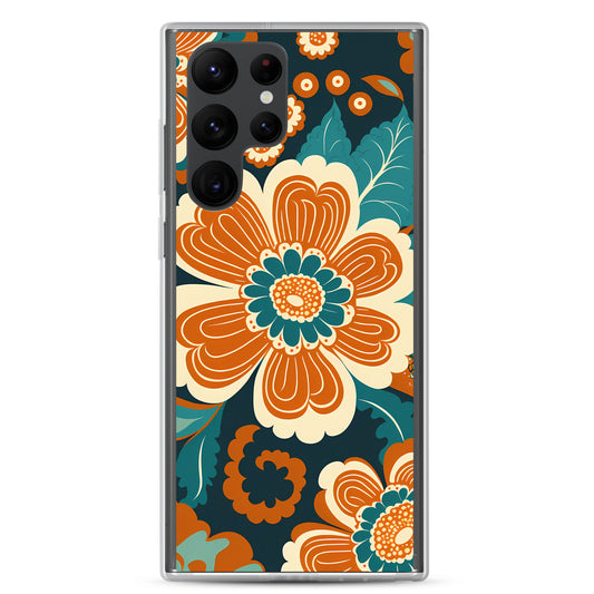 Samsung Case - Orange and Turquoise Blossom