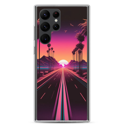 Samsung Case - Synthwave Mountain Sunset Highway