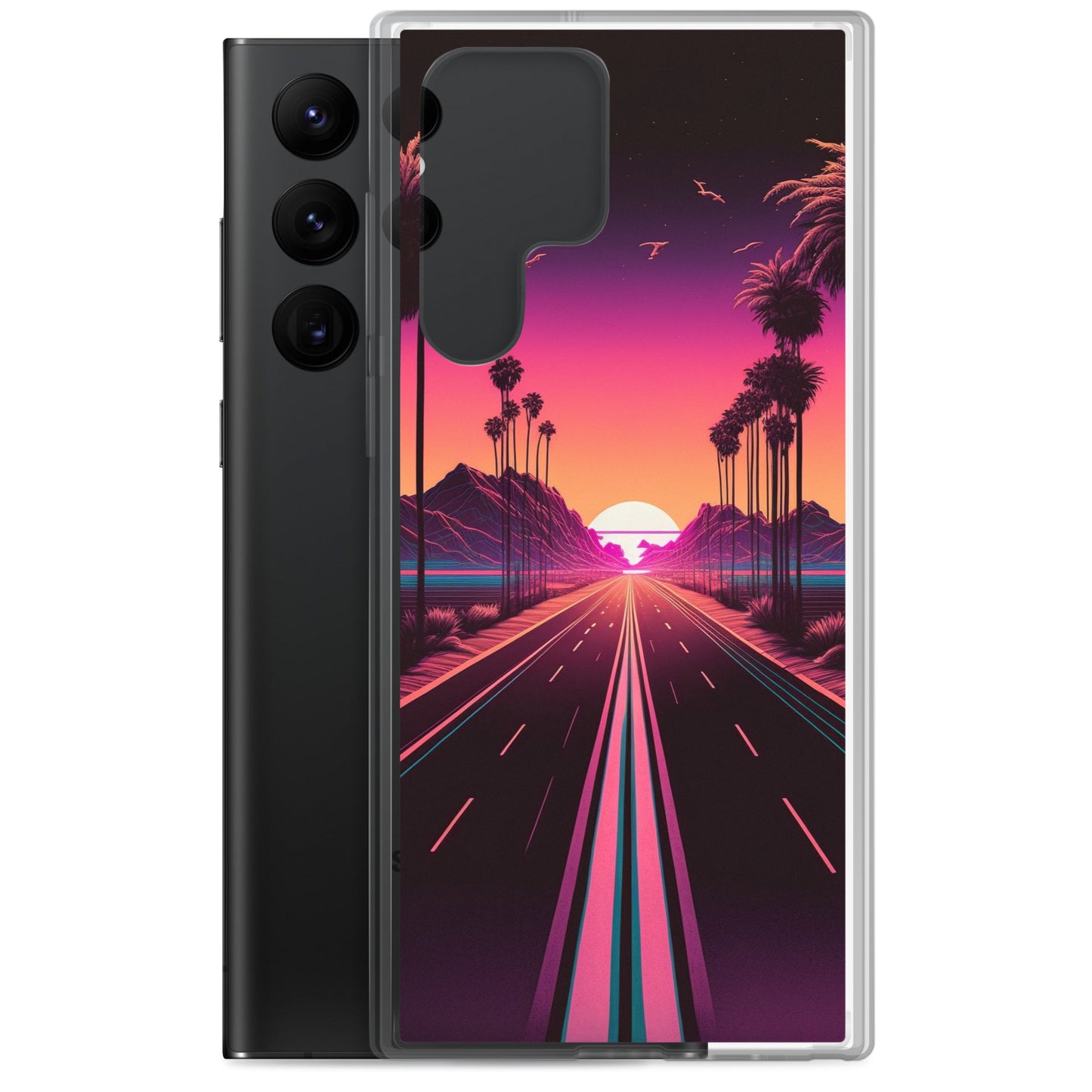 Samsung Case - Synthwave Mountain Sunset Highway